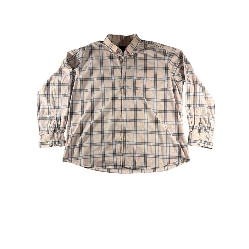 Scott Barber Men's XXL Plaid Button Down Shirt‎ 100% Cotton Long Sleeve